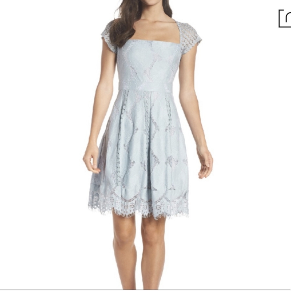 Foxiedox Theodora Square Neck Lace Dress